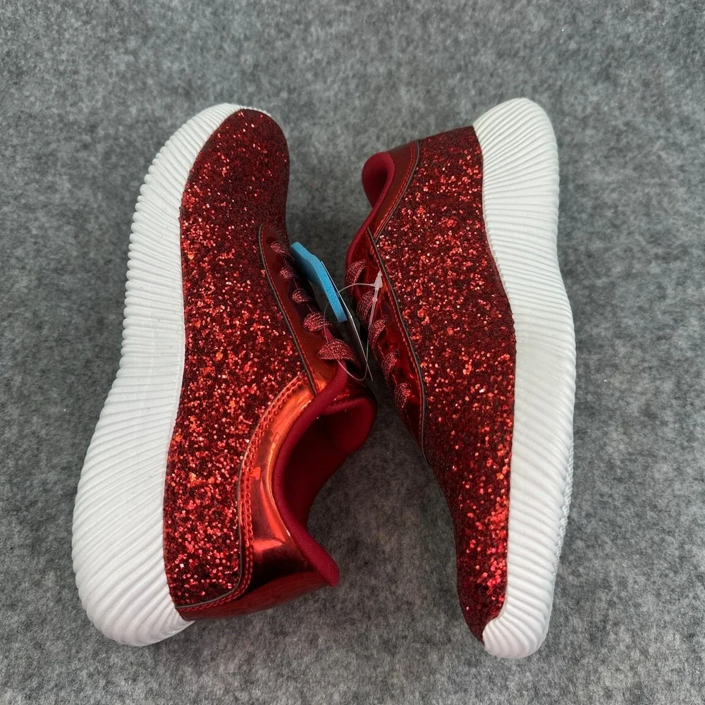 Freewalk Foam Fit Red Glitter Fashion Sneakers Womens 8.5 Memory Foam Shiny New